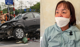 Vụ ô tô tông xe máy ở Võ Chí Công: 1 thanh niên hôn mê, mẹ trải chiếu ở hành lang BV chờ tin con