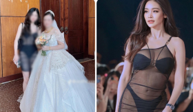 Cô gái gây tranh cãi vì diện đầm 'xuyên thấu' đi ăn cưới: Vì muốn giống hoa hậu?