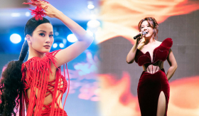 'Chị đẹp' Phương Vy hát live khoe giọng hát nội lực, Hương Ly vừa diễn vedete vừa làm giám khảo quảng bá ngành làm đẹp