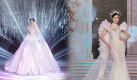 Visual ‘sáng bừng’ của Hoa hậu Thanh Thuỷ, Á hậu Minh Kiên khi diện váy cưới