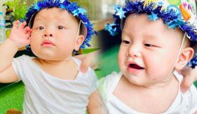 Cả bầu trời 'hề hước' của Leon khi chúc mừng kỉ niệm 4 năm của mẹ Hồ Ngọc Hà và ba Kim Lý