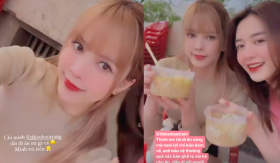 Chị em Thiều Bảo Trâm gây chú ý khi đi ăn, quán chỉ bán mang về nhưng vẫn kê ghế ngồi vỉa hè 'đánh chén'?