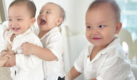 Cặp song sinh Leon Lisa 'lên đồ' về thăm ông bà ngoại cực yêu, Leon lại gây cười vì biểu cảm hài hước