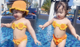 Con gái Đông Nhi và Ông Cao Thắng lên đồ đi bơi, khoe body 'siêu 3 vòng' cực đáng yêu