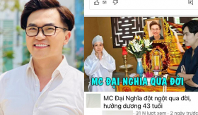 MC Đại Nghĩa 'cười muốn sảng' khi thấy dân mạng đồn mình qua đời, nhắn ngay cho nghệ sĩ Việt Hương hỏi điều này!