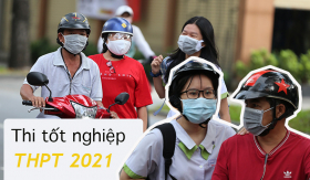 Ảnh: Học sinh TP.HCM chính thức bước vào thi tốt nghiệp THPT Quốc gia 2021 giữa thời điểm dịch Covid-19 căng thẳng