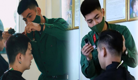 Đồng chí hớt tóc trong 'Sao nhập ngũ' được netizen đồng loạt xin 'in tư' vì quá soái ca dù đang đeo khẩu trang