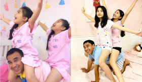Quyền Linh đăng ảnh “ngày ấy - bây giờ” cùng con gái: “Ba không đủ sức khoẻ nhưng vẫn dìu dắt 2 con trưởng thành”