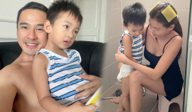 Lương Thế Thành trêu vợ là 'osin', thuê về làm việc nhà để cha con ngồi chơi xơi nước