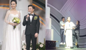 Cường Đô La hé lộ clip tập dượt lễ cưới từ 2 năm trước, màn rinh bục đứng cạnh Đàm Thu Trang mới 'tấu hài'