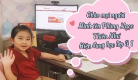 Sau 1 năm vắng mẹ, con gái Mai Phương đã lớn phổng phao và dạn dĩ khi làm clip giới thiệu góc học tập