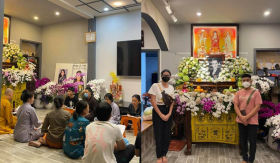 Trang Trần đến nhà Phi Nhung cùng gia đình cúng thất thứ 2 cho đàn chị