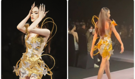 Hương Giang gây chú ý vì sáng tạo dáng catwalk mới nhưng netizen chỉ thắc mắc: 'Chị bị đau tay hả?'