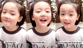 Cậu bé ngô nghê trả lời 'đốn tim' netizzen: 'Cháu là con trai nhưng thích để tóc dài không được sao?'