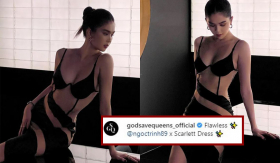 Sau ồn ào “đạo nhái” váy Kendall Jenner, Ngọc Trinh nay đã lên hẳn trang chủ thương hiệu quốc tế thế này!