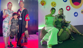 Quỳnh Trần JP về Việt Nam dự sự kiện, biểu cảm bé Sa đối lập khi chụp cùng Sam và An Đen