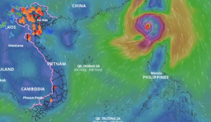 Bão số 5 đã đi vào Biển Đông, tâm bão mạnh cấp 16, giật trên cấp 17