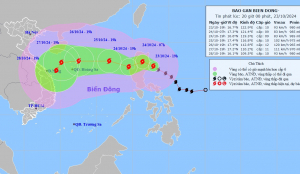 Bão Trà Mi mạnh lên cấp 10, giật cấp 12: Sắp vào biển Đông, liên tục đổi hướng