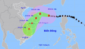 Bão số 7 duy trì cấp 14, giật cấp 17, hướng về vùng biển Quảng Trị - Quảng Ngãi