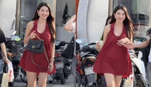 Á hậu Quỳnh Châu bầu bí vẫn đẹp rạng rỡ bất chấp camera thường