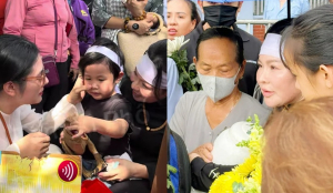 Sao nữ được con trai Quý Bình gọi là 'má' xuất hiện tại lễ thủy táng, thái độ vợ cố diễn viên gây chú ý