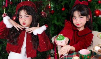 Người mẫu nhí Trúc Hà ​​xuất hiện với hình ảnh chững chạc trong bộ ảnh Noel 2025