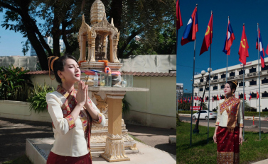 Nữ ca sĩ Việt bất ngờ gây “bão mạng” tại Lào trong dịp kỷ niệm 50 năm Quốc khánh
