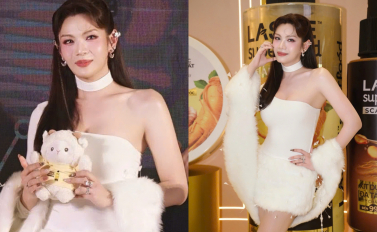 Luna Đào gây chú ý với nhan sắc nổi bật như 'búp bê sống' khi xuất hiện bên cạnh 2 hoa hậu nhất nhì Vbiz