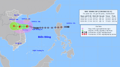 Áp thấp nhiệt đới đã mạnh lên thành bão số 4, áp sát các tỉnh miền Trung