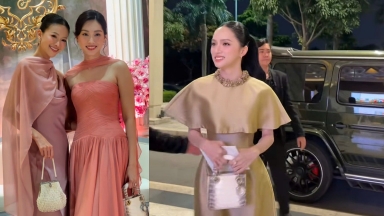 Đặng Thu Thảo - Hương Giang 'đụng hàng' túi hiệu gần 1 tỷ đồng trong đám cưới Tiên Nguyễn
