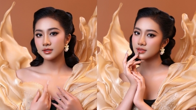 Hà Trúc Linh hóa “nàng thơ” trong bộ sưu tập mới của nhà thiết kế Duy Trần