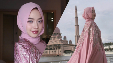 Hoa hậu Thanh Thủy lần đầu diện trang phục Abaya, gây thương nhớ với sắc hồng ngọt ngào