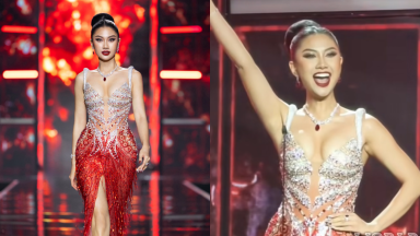 Hoa hậu Phương Linh gặp sự cố, khán giả không khỏi lo lắng tại bán kết Miss Cosmo 2025
