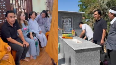 MC Quyền Linh là nghệ sĩ duy nhất đến dự lễ cúng tam thất của nghệ sĩ Thương Tín