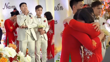Đám cưới đặc biệt ở Yên Bái, 2 bà mẹ ôm nhau khóc khi chứng kiến ngày vui của 2 cậu con trai