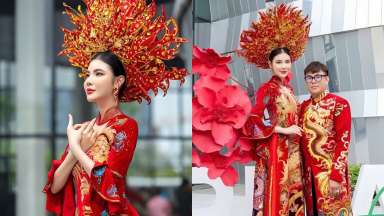 Á hậu Lê Kim Khoẻ gấy ấn tượng tại show kick off Vietnam Heritage 2025 với áo dài phượng hoàng
