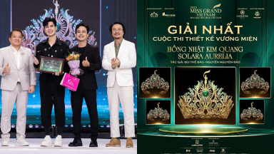 Nhà thiết kế trẻ Bùi Thế Bảo giành giải cao nhất thiết kế vương miện Miss Grand 2025