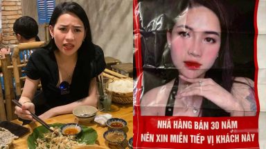 Rộ tin 'chiến thần' Hà Linh bị loạt quán ăn 'cấm cửa' review, còn dán luôn ảnh miễn tiếp khách?