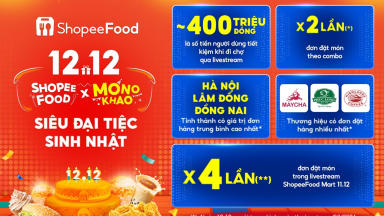 Đẩy mạnh mô hình ăn uống kết hợp giải trí, ShopeeFood 12.12 ghi nhận lượng đơn hàng tăng gấp 4 lần qua livestream