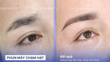 Phun mày chạm hạt vi điểm: Xu hướng chân mày tự nhiên 2025