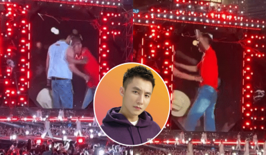 Sơn Tùng bị fan cuồng lao thẳng vào người khi đang trên sân khấu, khán giả được phen “thót tim”
