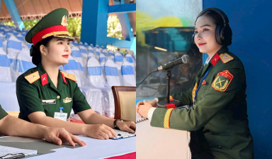 Giọng đọc nữ thuyết minh tại lễ diễu binh, diễu hành 30/4: Xinh đẹp, là Thiếu tá khi mới 33 tuổi