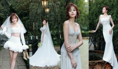 Hoa hậu Sella Trương làm nàng thơ trong loạt váy cưới của NTK Lê Thanh Hòa