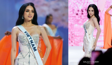 Hương Giang tự hào đeo sash Việt Nam, gặp sự cố nhỏ tại Miss Universe 2025