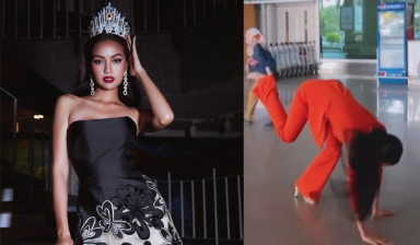 Hoa hậu Ngọc Châu giữ đúng lời hứa, lộn mèo trong buổi Homecoming của Kim Duyên khiến dân tình “cười bò”