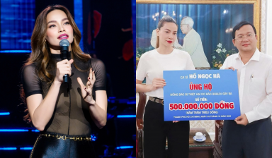Hồ Ngọc Hà liên tiếp ủng hộ đồng bào miền Trung với tổng số tiền 1,3 tỷ đồng