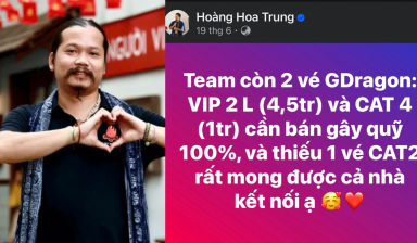 Netizen tiếp tục tranh cãi khi “đào” lại loạt bài kêu gọi gây quỹ bằng vé concert của Hoàng Hoa Trung