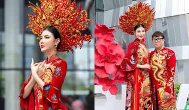 Á hậu Lê Kim Khoẻ gấy ấn tượng tại show kick off Vietnam Heritage 2025 với áo dài phượng hoàng