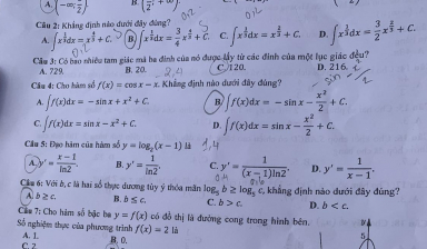Gợi ý đáp án thi tốt nghiệp THPT 2023 môn Toán mã đề 101