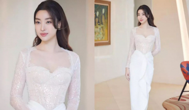 Hậu sinh con, Đỗ Mỹ Linh 'đổi gu' táo bạo: Diện váy ren xuyên thấu, visual như búp bê